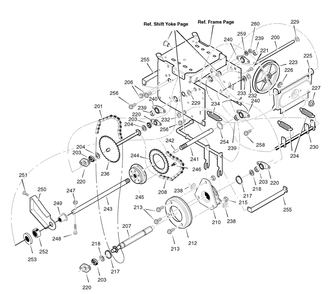 Drive Diagram and Parts List for 6291590X110 (18-2847-88 SN1129)(2007) Briggs and Stratton Snow Blower